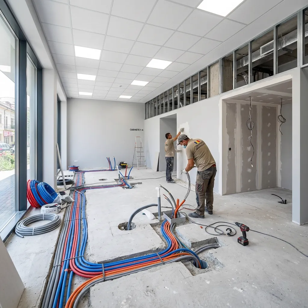 Interior clinică stomatologică în lucru - Finisaje